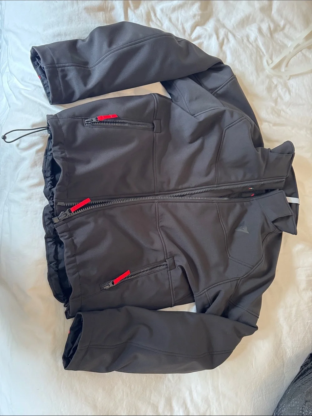 Men's Dainese Black motorcycle  Jacket with Red Zip Accents